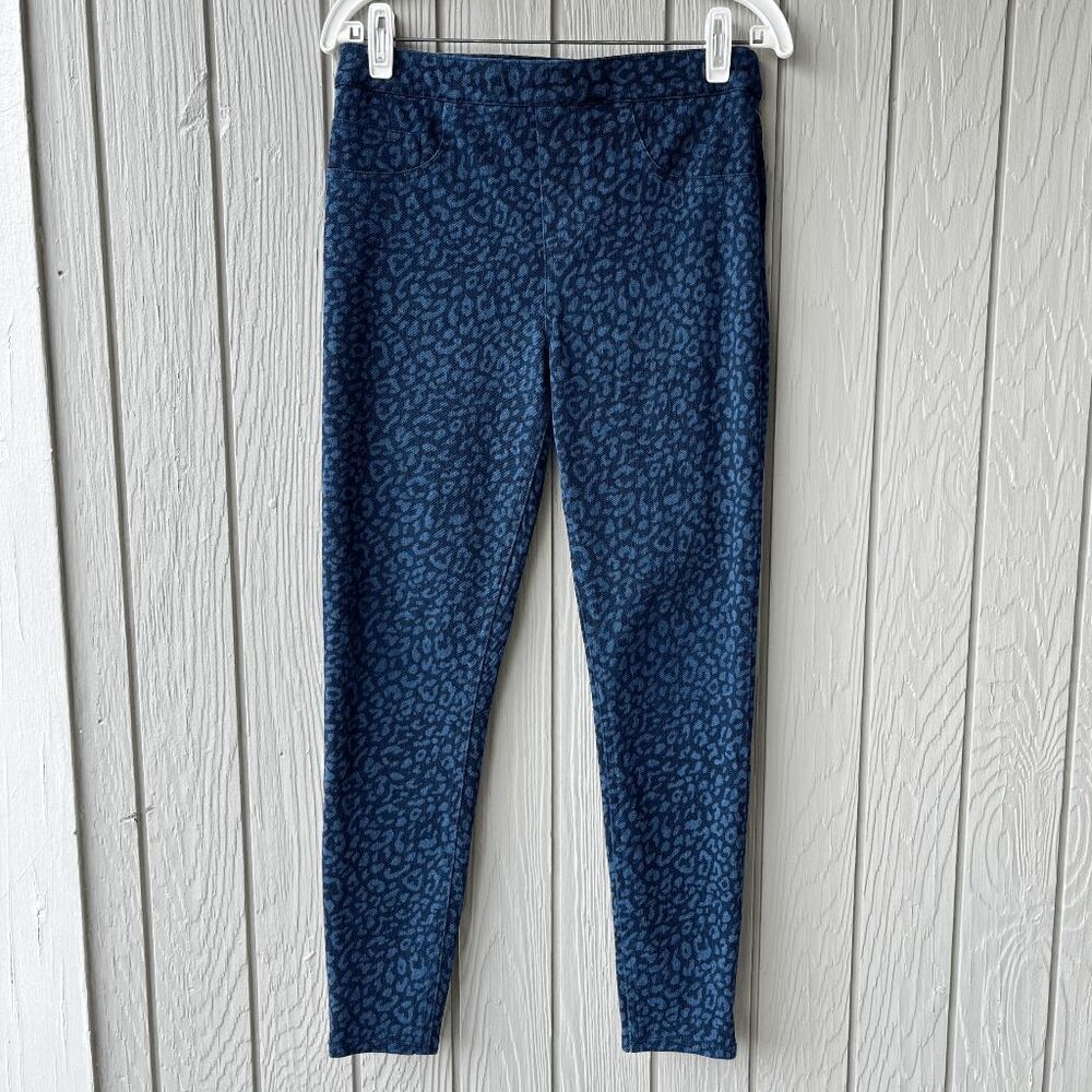Spanx Leopard Print Denim Leggings M Shaping